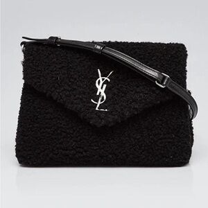 Yves Saint Laurent Black Shearling Crossbody Bag